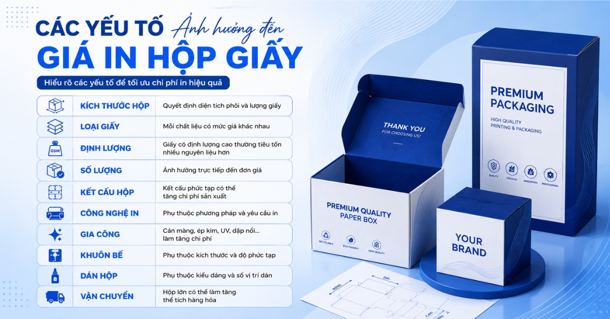 các yếu tố ảnh hưởng đến giá in hộp giấy