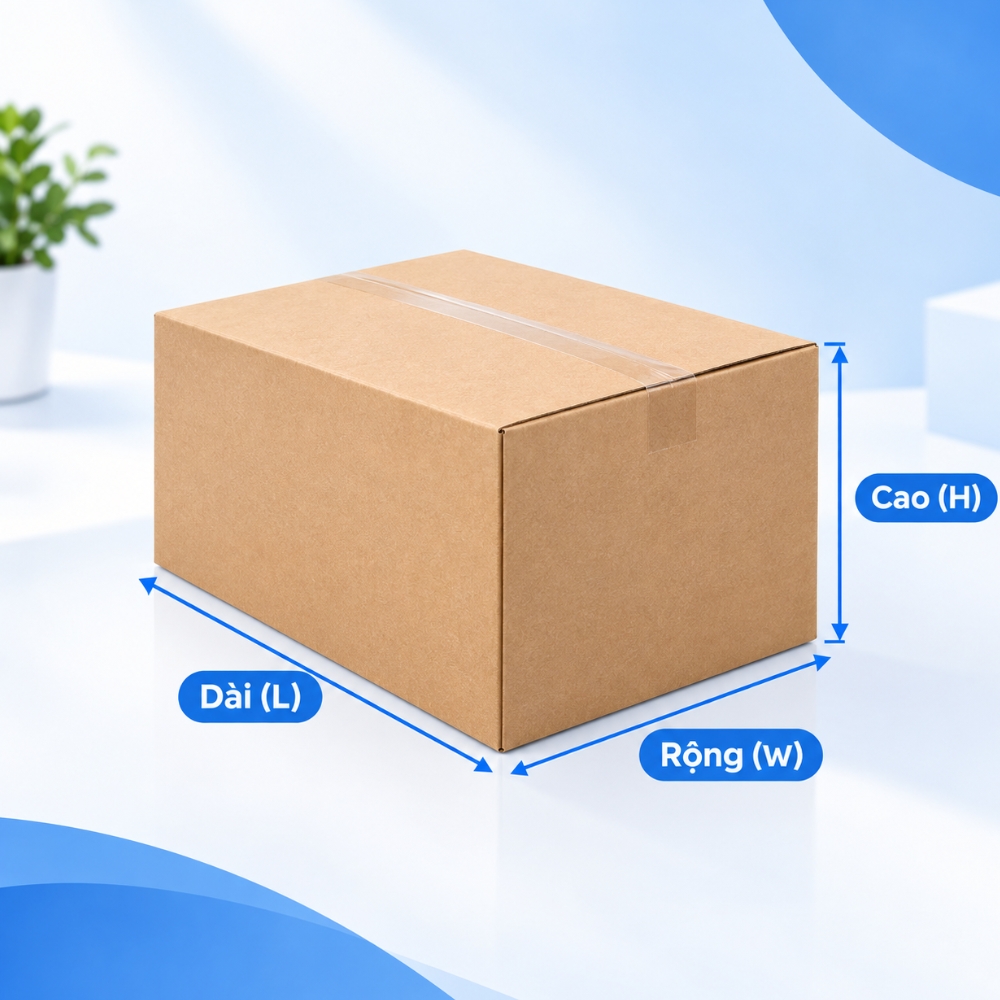Cách đo kích thước hộp giấy